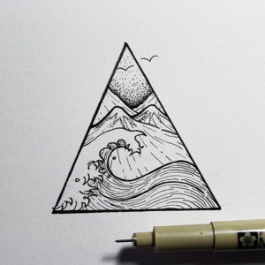 Фото тату горы в треугольнике 23.07.2019 №043 - mountain triangle tattoo - tattoo-photo.ru