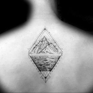 Фото тату горы геометрия 23.07.2019 №006 - mountain tattoo geometry - tattoo-photo.ru