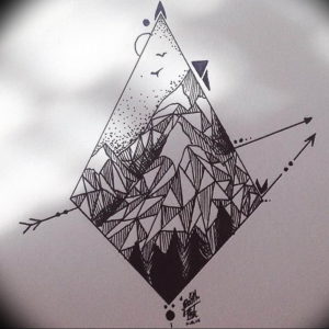 Фото тату горы геометрия 23.07.2019 №008 - mountain tattoo geometry - tattoo-photo.ru