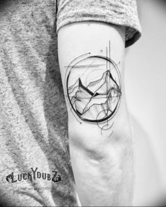 Фото тату горы геометрия 23.07.2019 №016 - mountain tattoo geometry - tattoo-photo.ru