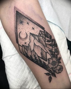 Фото тату горы геометрия 23.07.2019 №023 - mountain tattoo geometry - tattoo-photo.ru