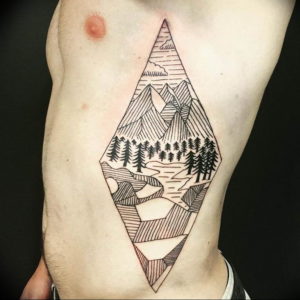 Фото тату горы геометрия 23.07.2019 №029 - mountain tattoo geometry - tattoo-photo.ru