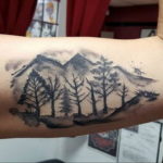 Фото тату горы мужские 23.07.2019 №008 - men's mountains tattoo - tattoo-photo.ru