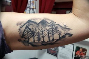 Фото тату горы мужские 23.07.2019 №008 - men's mountains tattoo - tattoo-photo.ru