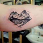 Фото тату горы мужские 23.07.2019 №012 - men's mountains tattoo - tattoo-photo.ru