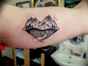 Фото тату горы мужские 23.07.2019 №012 - men's mountains tattoo - tattoo-photo.ru
