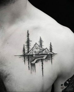 Фото тату горы мужские 23.07.2019 №013 - men's mountains tattoo - tattoo-photo.ru