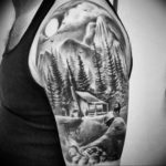 Фото тату горы мужские 23.07.2019 №015 - men's mountains tattoo - tattoo-photo.ru