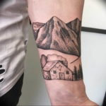 Фото тату горы мужские 23.07.2019 №037 - men's mountains tattoo - tattoo-photo.ru