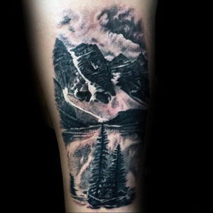 Фото тату горы мужские 23.07.2019 №040 - men's mountains tattoo - tattoo-photo.ru