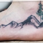 Фото тату горы на ноге 23.07.2019 №015 - mountain tattoo on foot - tattoo-photo.ru