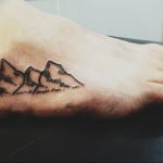 Фото тату горы на ноге 23.07.2019 №022 - mountain tattoo on foot - tattoo-photo.ru