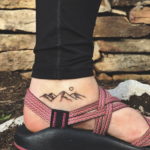 Фото тату горы на ноге 23.07.2019 №032 - mountain tattoo on foot - tattoo-photo.ru