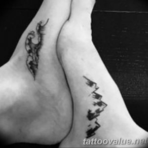 Фото тату горы на ноге 23.07.2019 №033 - mountain tattoo on foot - tattoo-photo.ru