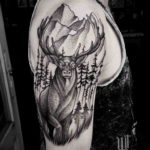 Фото тату горы на плече 23.07.2019 №032 - mountain tattoo on the shoulder - tattoo-photo.ru