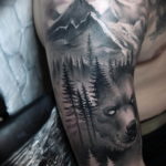 Фото тату горы на плече 23.07.2019 №036 - mountain tattoo on the shoulder - tattoo-photo.ru