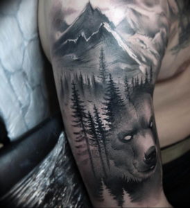 Фото тату горы на плече 23.07.2019 №036 - mountain tattoo on the shoulder - tattoo-photo.ru