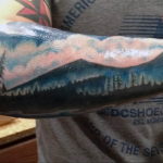 Фото тату горы на предплечье 23.07.2019 №012 - forearm mountain tattoo - tattoo-photo.ru