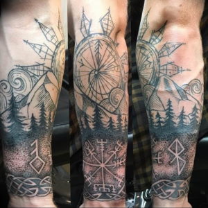 Фото тату горы на предплечье 23.07.2019 №024 - forearm mountain tattoo - tattoo-photo.ru