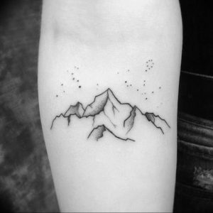 Фото тату горы на предплечье 23.07.2019 №028 - forearm mountain tattoo - tattoo-photo.ru
