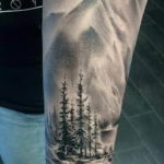 Фото тату горы на предплечье 23.07.2019 №031 - forearm mountain tattoo - tattoo-photo.ru