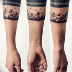 Фото тату горы на предплечье 23.07.2019 №033 - forearm mountain tattoo - tattoo-photo.ru