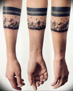 Фото тату горы на предплечье 23.07.2019 №033 - forearm mountain tattoo - tattoo-photo.ru