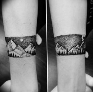Фото тату горы на предплечье 23.07.2019 №065 - forearm mountain tattoo - tattoo-photo.ru