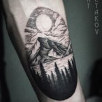 Фото тату горы на предплечье 23.07.2019 №070 - forearm mountain tattoo - tattoo-photo.ru