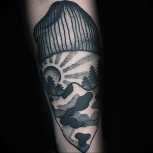 Фото тату горы на предплечье 23.07.2019 №074 - forearm mountain tattoo - tattoo-photo.ru