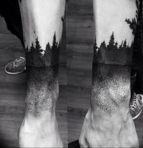Фото тату горы на предплечье 23.07.2019 №093 - forearm mountain tattoo - tattoo-photo.ru