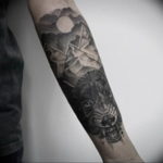 Фото тату горы на предплечье 23.07.2019 №098 - forearm mountain tattoo - tattoo-photo.ru