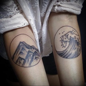 Фото тату горы на предплечье 23.07.2019 №099 - forearm mountain tattoo - tattoo-photo.ru