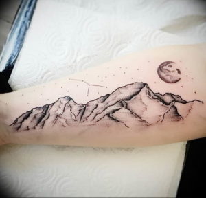 Фото тату горы на предплечье 23.07.2019 №103 - forearm mountain tattoo - tattoo-photo.ru