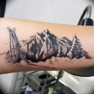 Фото тату горы на предплечье 23.07.2019 №113 - forearm mountain tattoo - tattoo-photo.ru