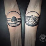 Фото тату горы на предплечье 23.07.2019 №116 - forearm mountain tattoo - tattoo-photo.ru