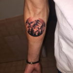 Фото тату горы на предплечье 23.07.2019 №118 - forearm mountain tattoo - tattoo-photo.ru