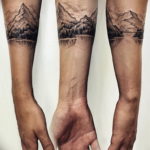 Фото тату горы на руке 23.07.2019 №027 - mountain tattoo on hand - tattoo-photo.ru