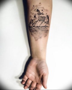 Фото тату горы на руке 23.07.2019 №028 - mountain tattoo on hand - tattoo-photo.ru