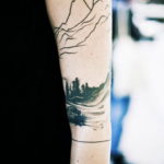 Фото тату горы на руке 23.07.2019 №029 - mountain tattoo on hand - tattoo-photo.ru