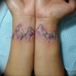 Фото тату горы на руке 23.07.2019 №036 - mountain tattoo on hand - tattoo-photo.ru