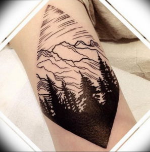 Фото тату горы на руке 23.07.2019 №037 - mountain tattoo on hand - tattoo-photo.ru