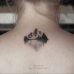 Фото тату горы на спине 23.07.2019 №003 - mountain tattoo on the back - tattoo-photo.ru