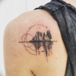 Фото тату горы на спине 23.07.2019 №006 - mountain tattoo on the back - tattoo-photo.ru