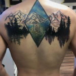 Фото тату горы на спине 23.07.2019 №011 - mountain tattoo on the back - tattoo-photo.ru