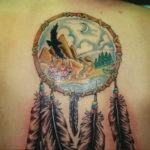 Фото тату горы на спине 23.07.2019 №039 - mountain tattoo on the back - tattoo-photo.ru