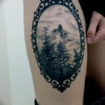 Фото тату лес и горы 23.07.2019 №020 - mountain forest tattoo - tattoo-photo.ru