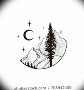 Фото тату лес и горы 23.07.2019 №038 - mountain forest tattoo - tattoo-photo.ru