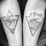 Фото тату море и горы 23.07.2019 №006 - mountain sea tattoo - tattoo-photo.ru