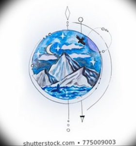 Фото тату море и горы 23.07.2019 №014 - mountain sea tattoo - tattoo-photo.ru